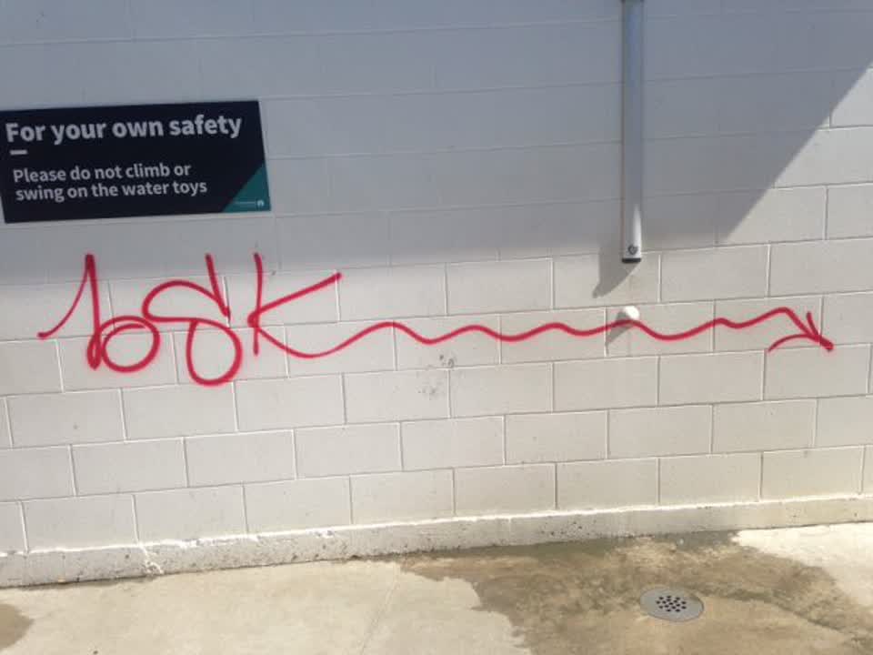 The photograph attached to this graffiti report
