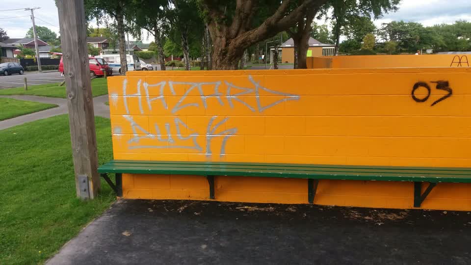 The photograph attached to this graffiti report