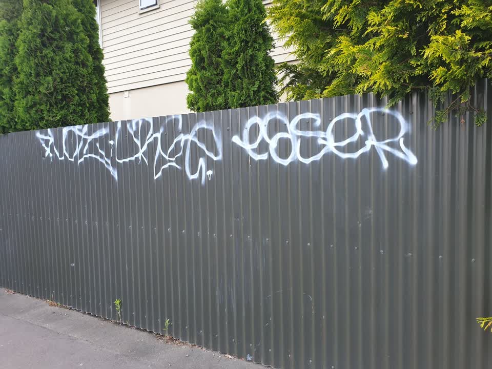 The photograph attached to this graffiti report