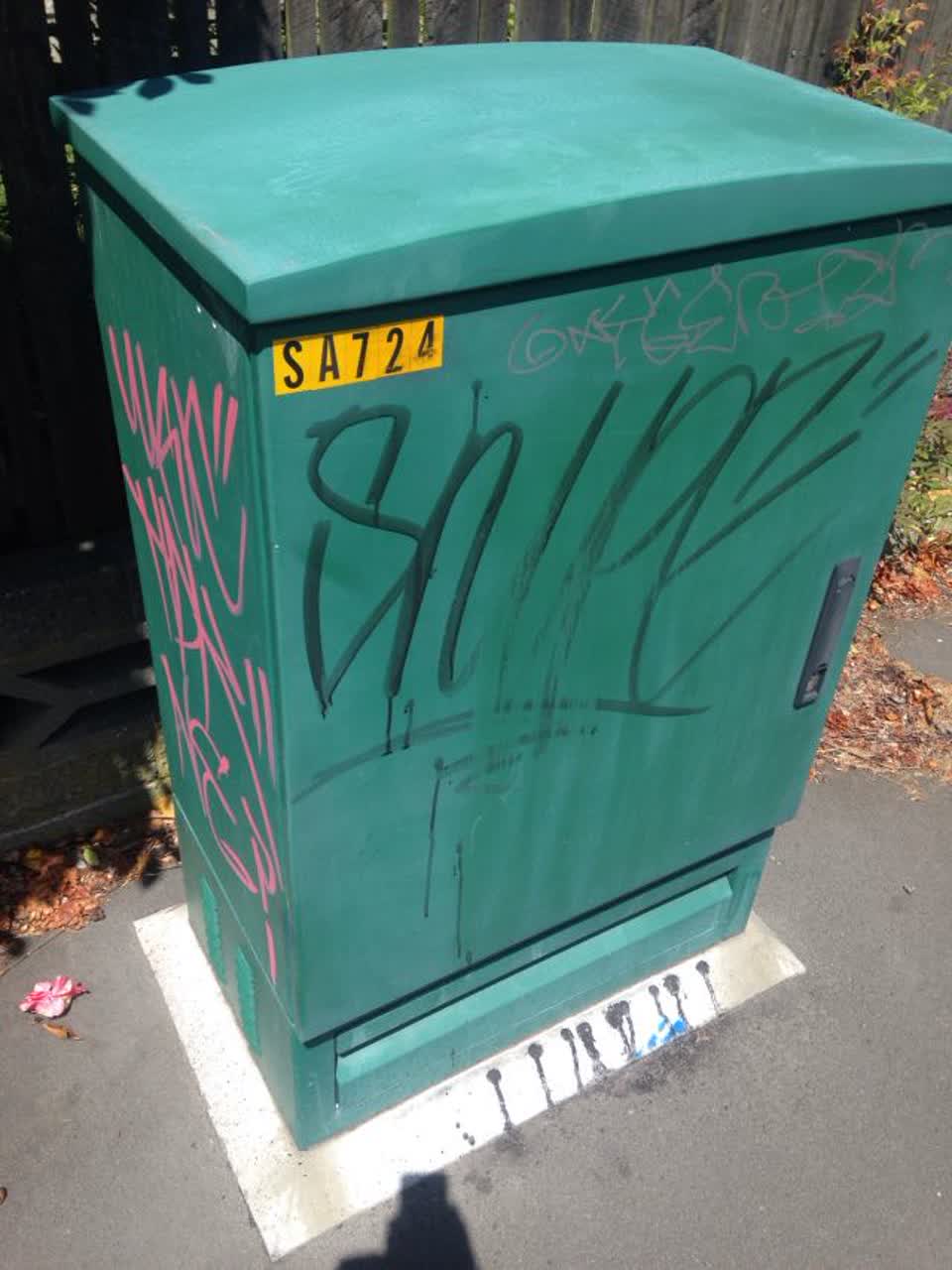 The photograph attached to this graffiti report