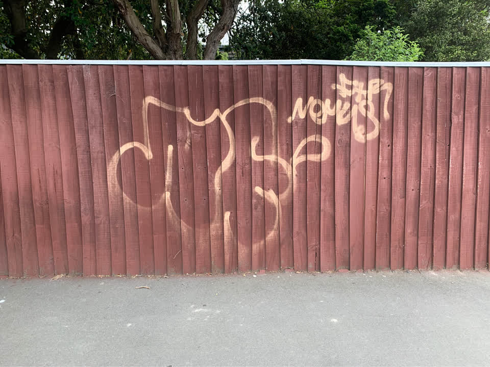 The photograph attached to this graffiti report