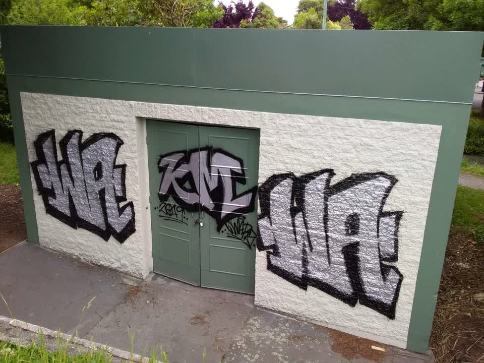 The photograph attached to this graffiti report