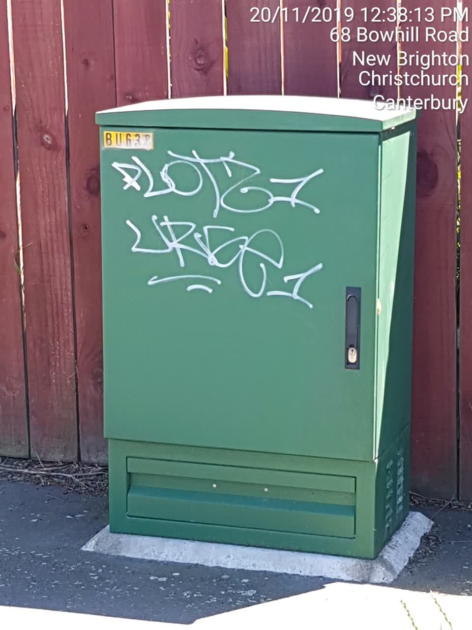 The photograph attached to this graffiti report