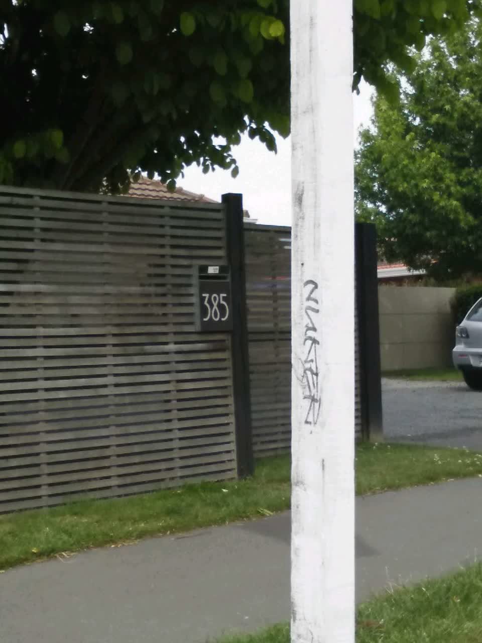 The photograph attached to this graffiti report