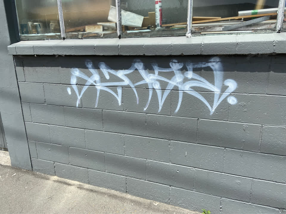 The photograph attached to this graffiti report