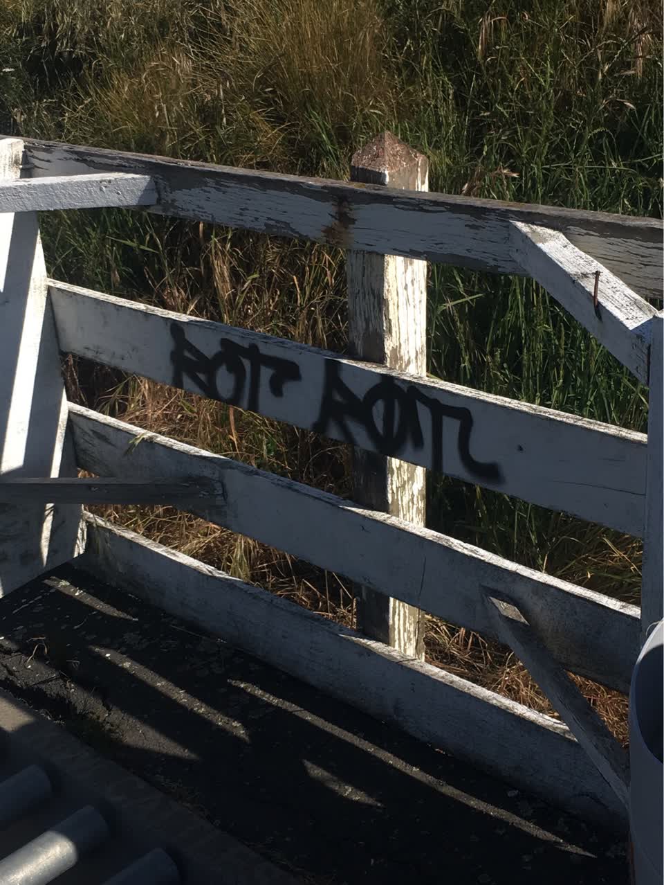 The photograph attached to this graffiti report