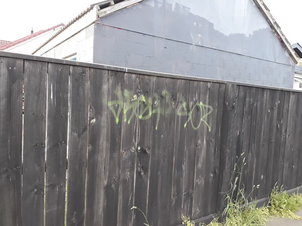 The photograph attached to this graffiti report