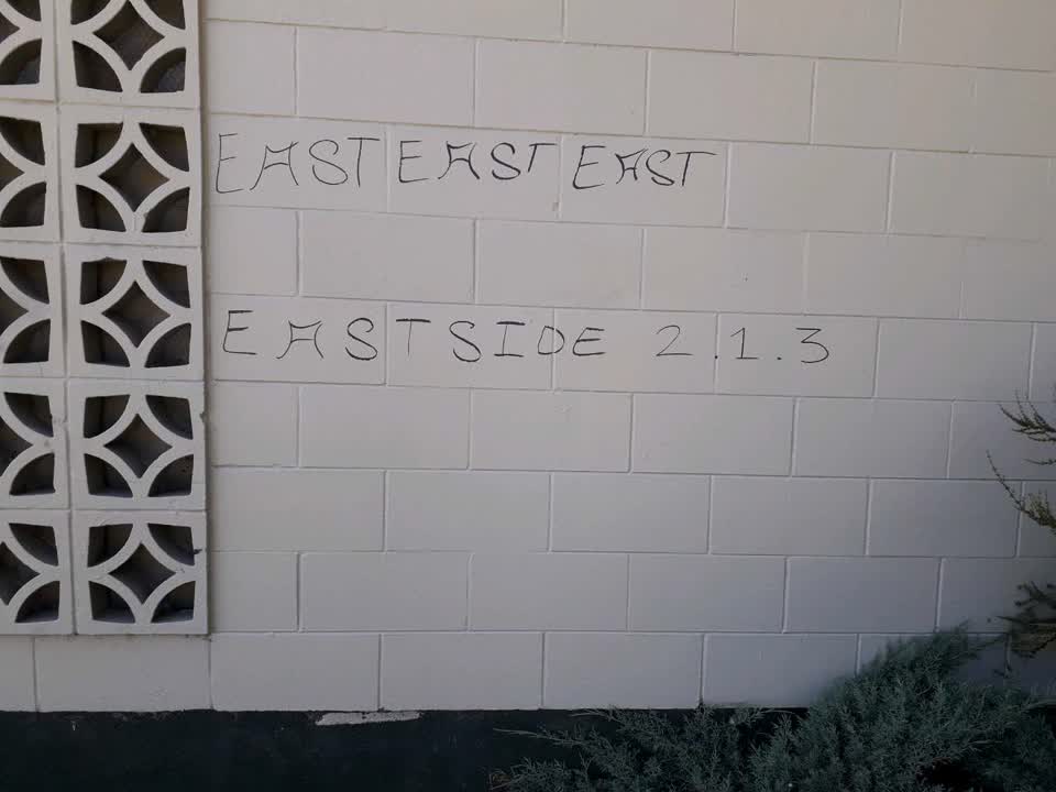 The photograph attached to this graffiti report