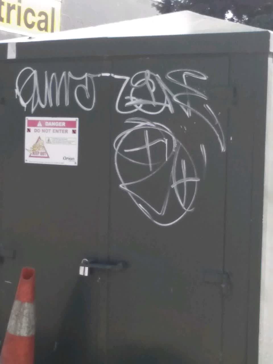 The photograph attached to this graffiti report