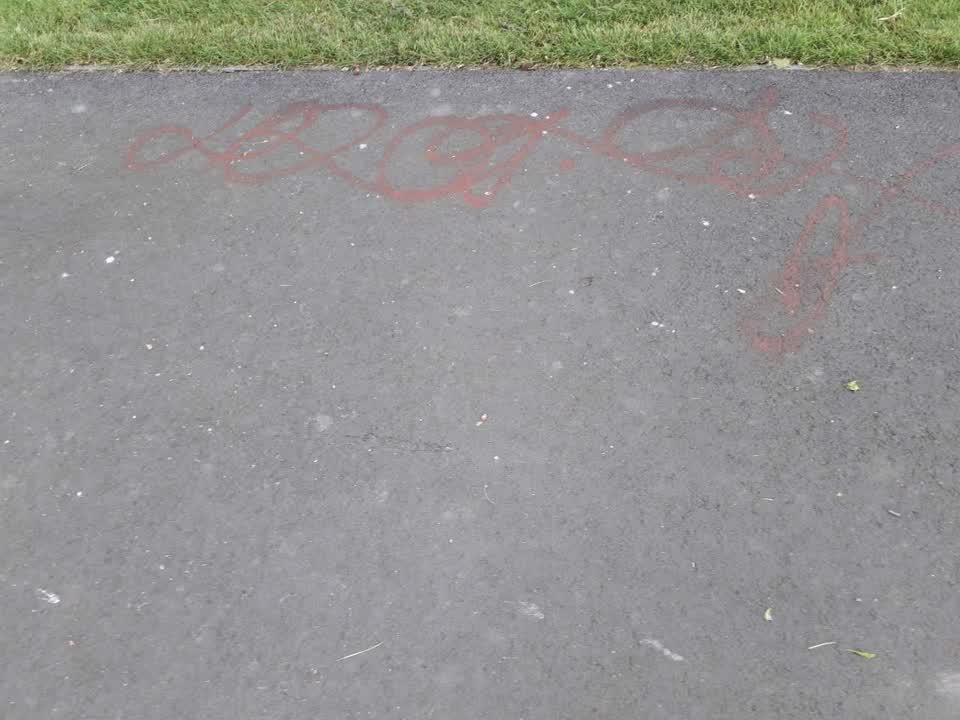 The photograph attached to this graffiti report