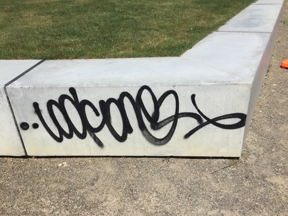 The photograph attached to this graffiti report