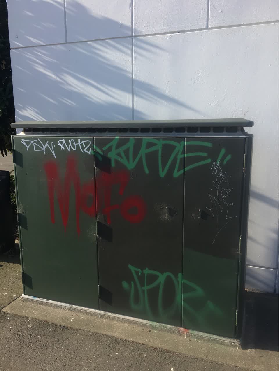 The photograph attached to this graffiti report