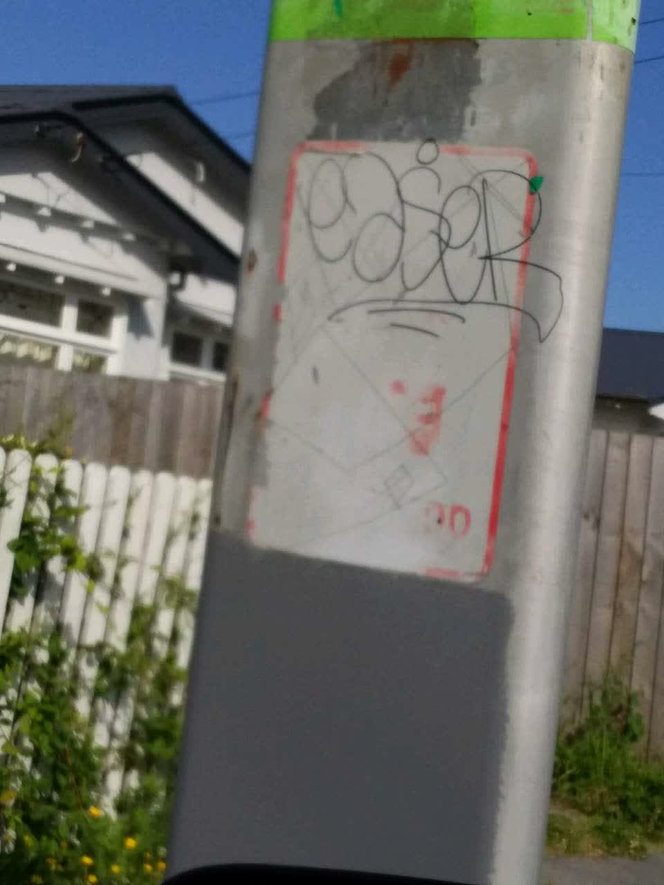 The photograph attached to this graffiti report