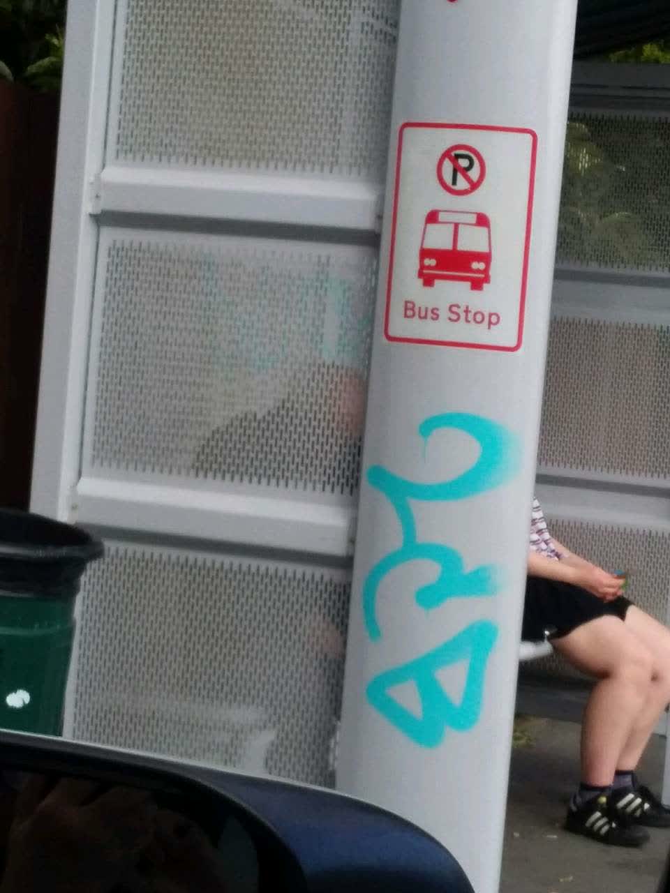The photograph attached to this graffiti report