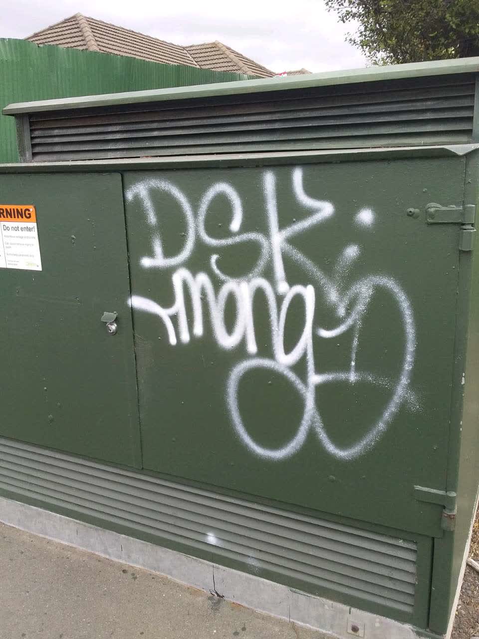 The photograph attached to this graffiti report