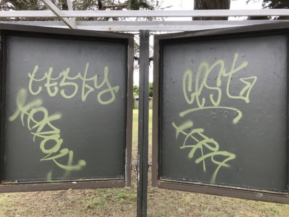 The photograph attached to this graffiti report