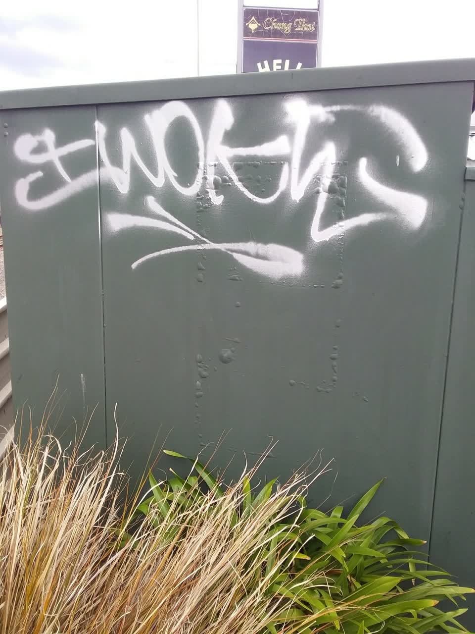 The photograph attached to this graffiti report