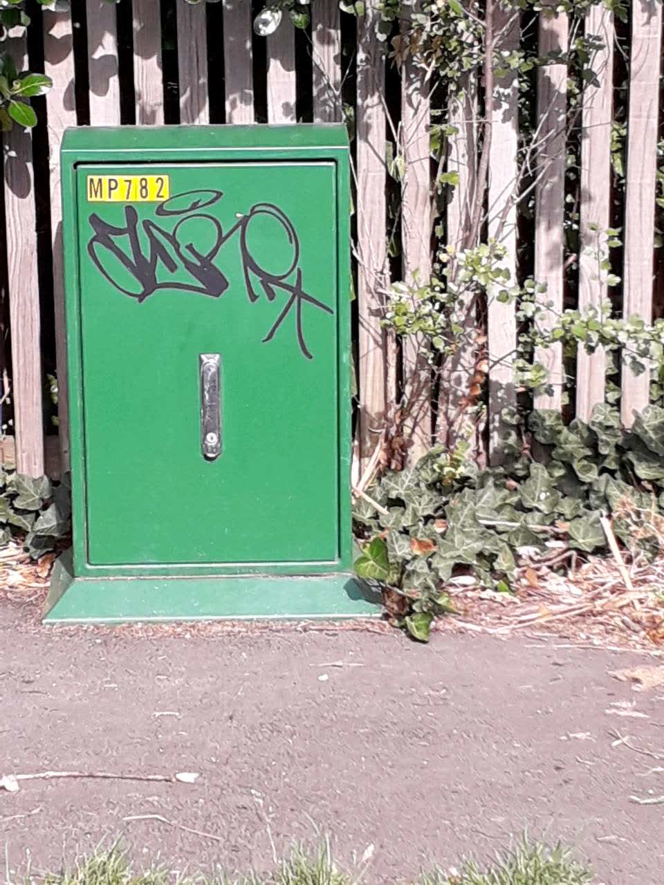 The photograph attached to this graffiti report
