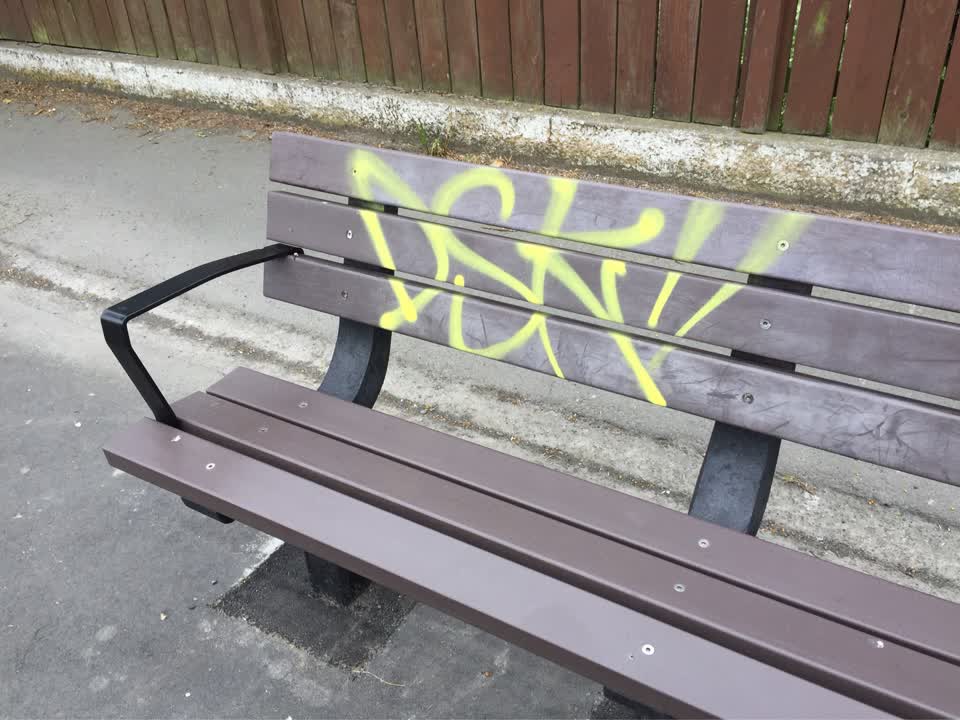 The photograph attached to this graffiti report