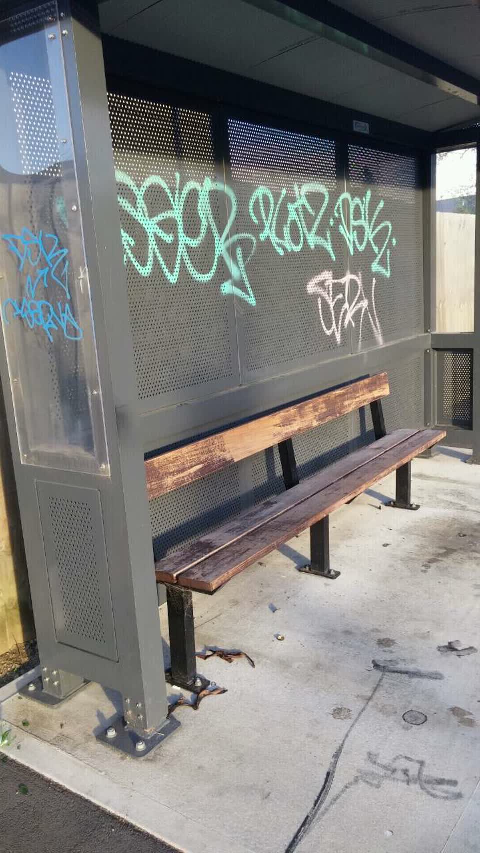 The photograph attached to this graffiti report