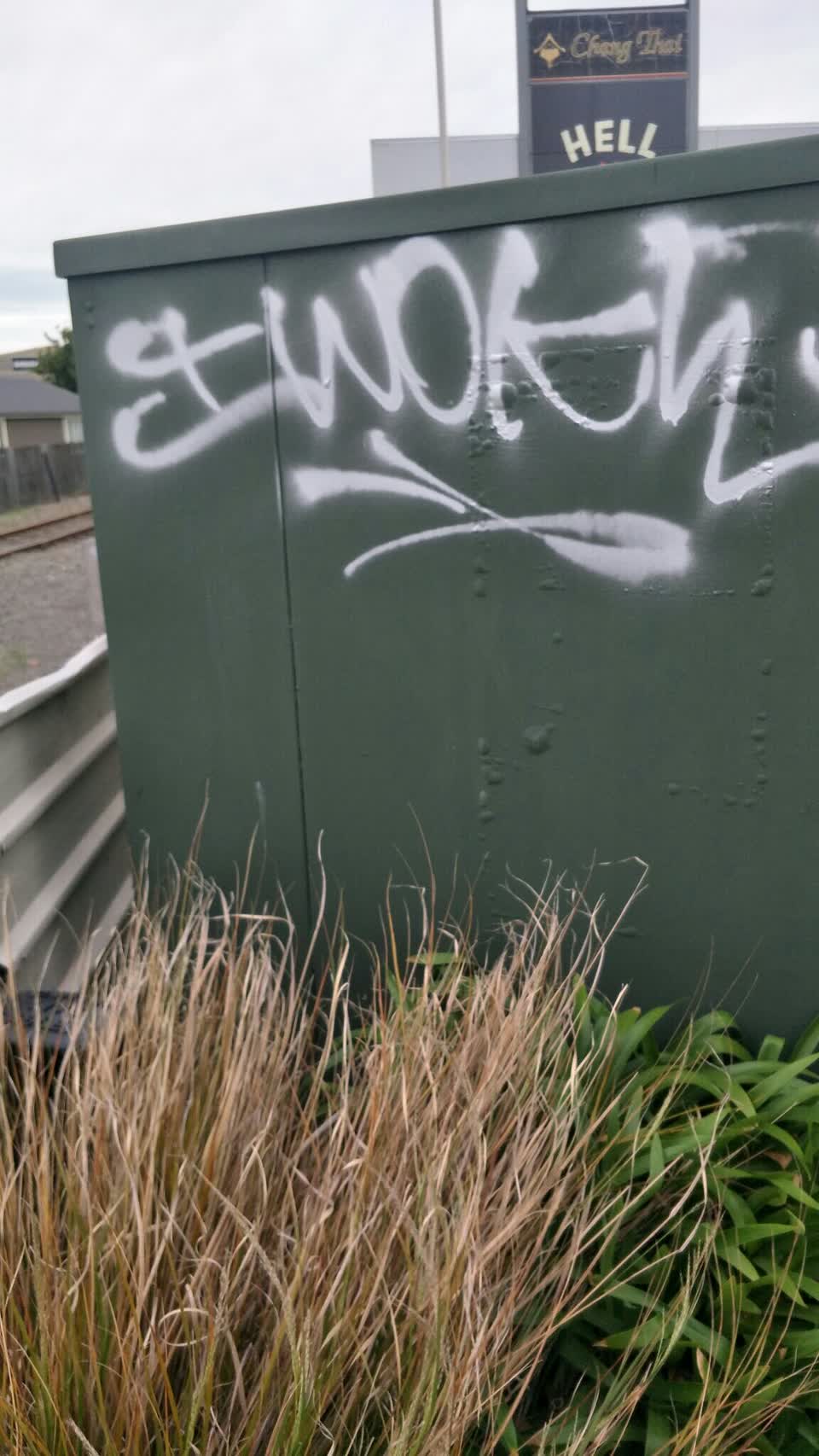 The photograph attached to this graffiti report