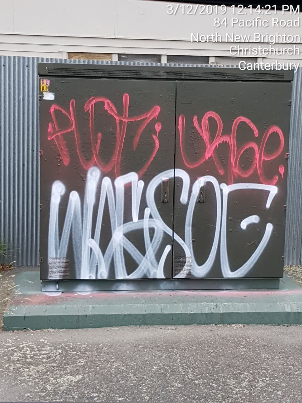 The photograph attached to this graffiti report