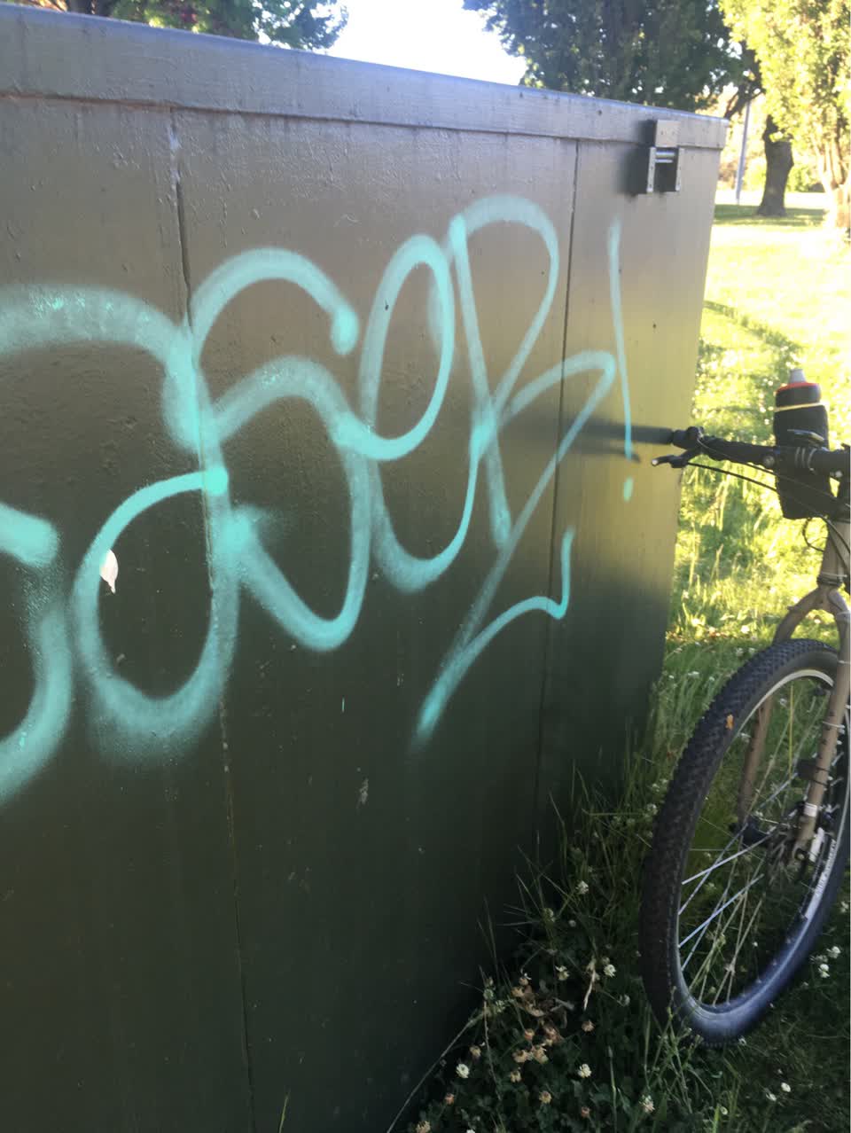 The photograph attached to this graffiti report