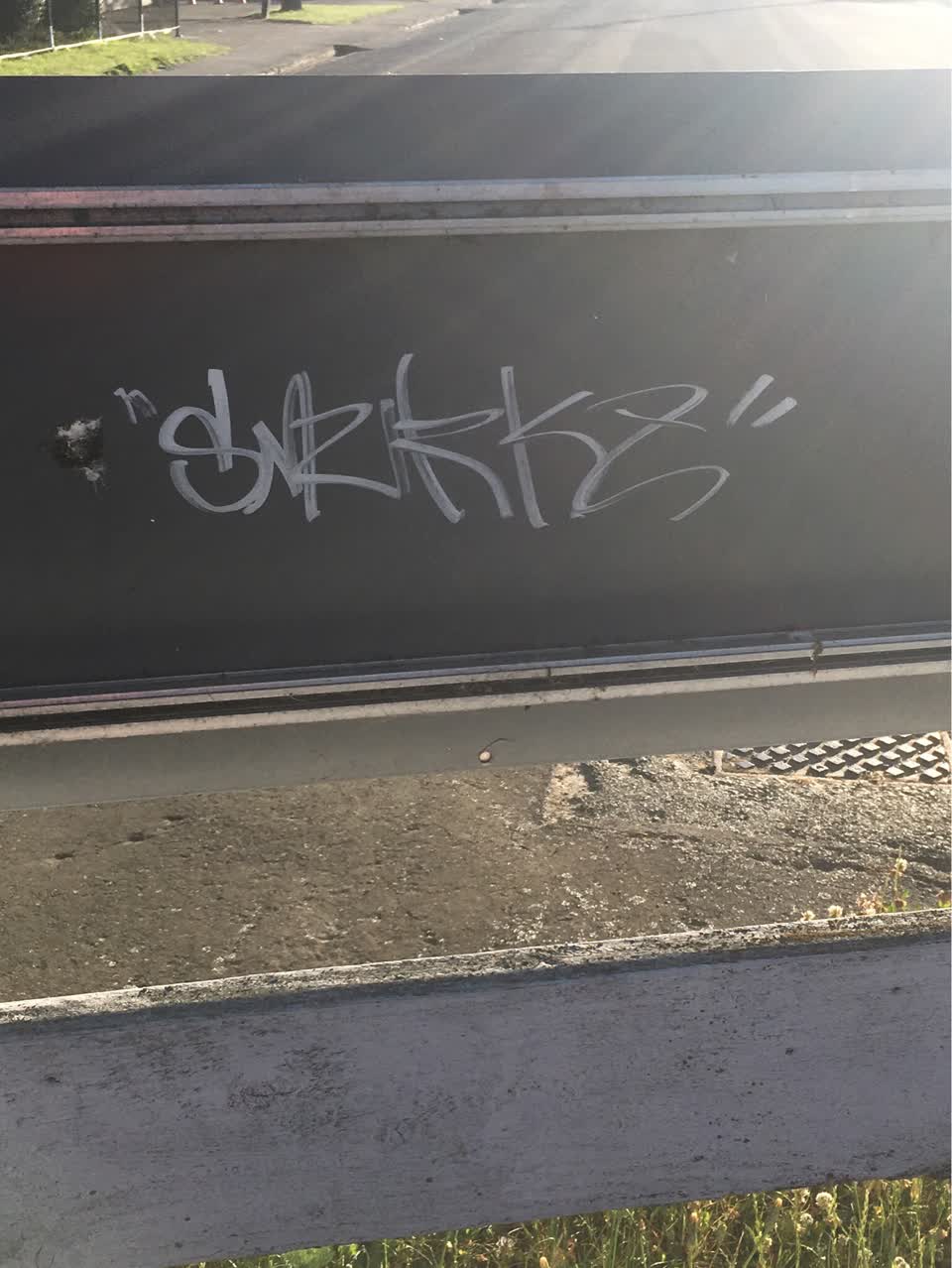 The photograph attached to this graffiti report