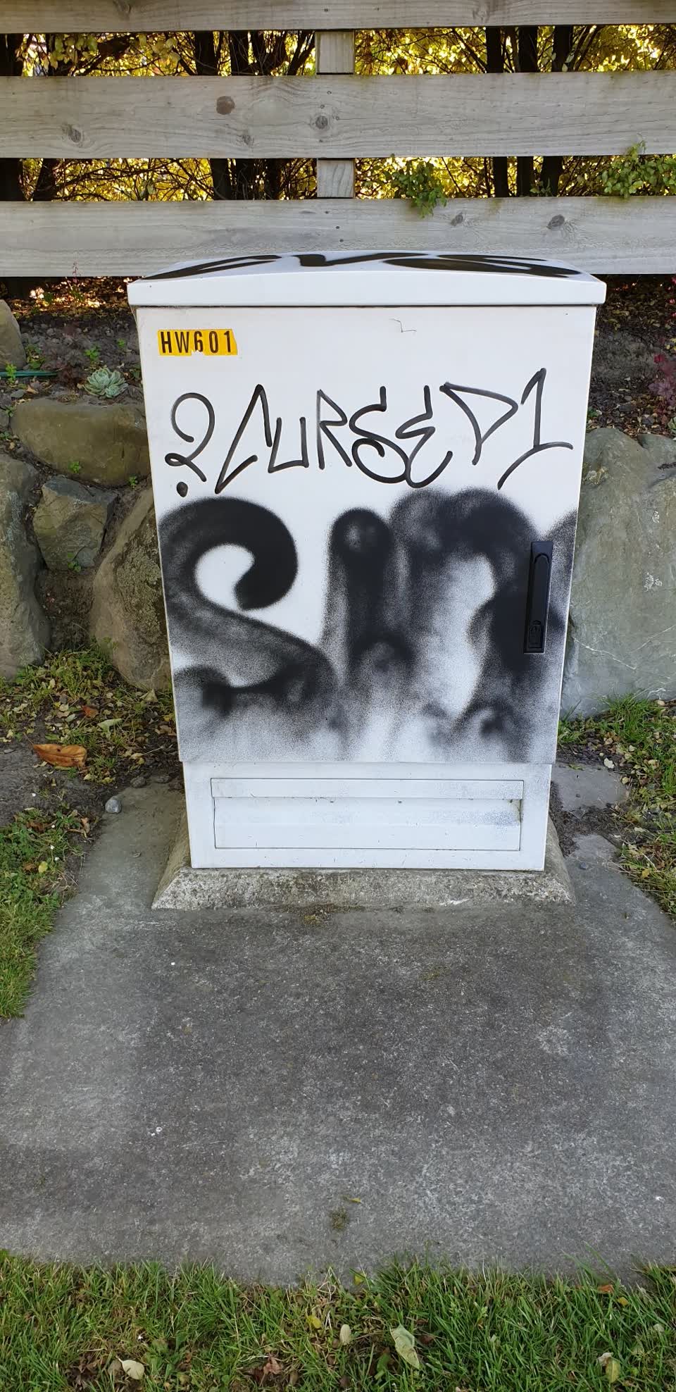 The photograph attached to this graffiti report