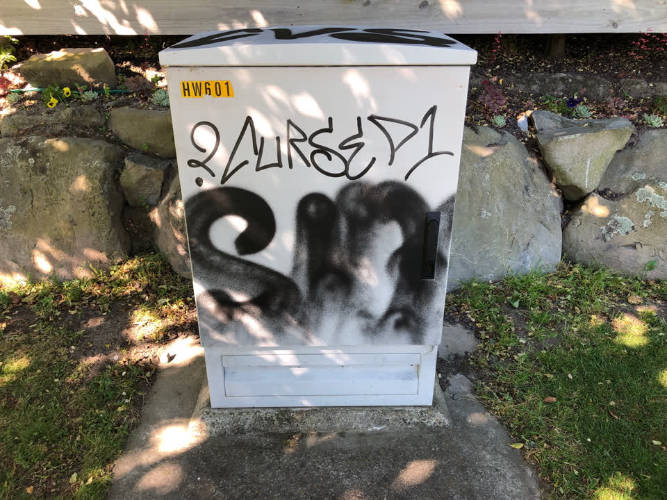 The photograph attached to this graffiti report