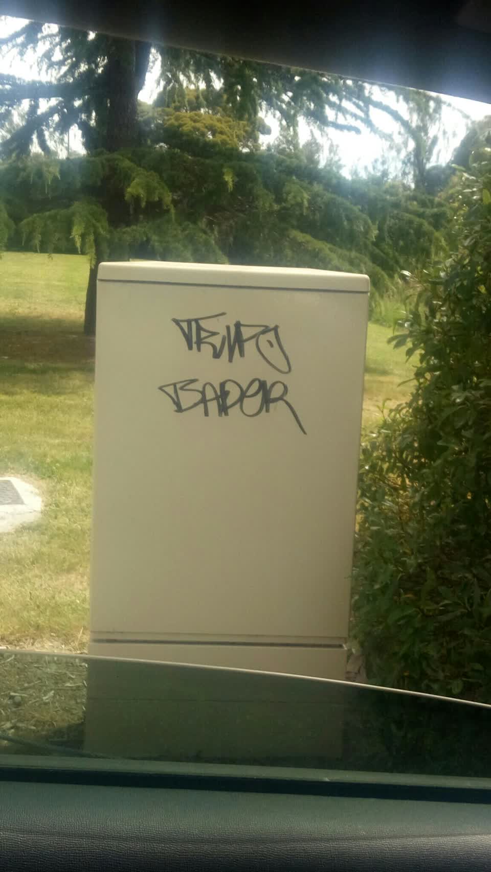 The photograph attached to this graffiti report