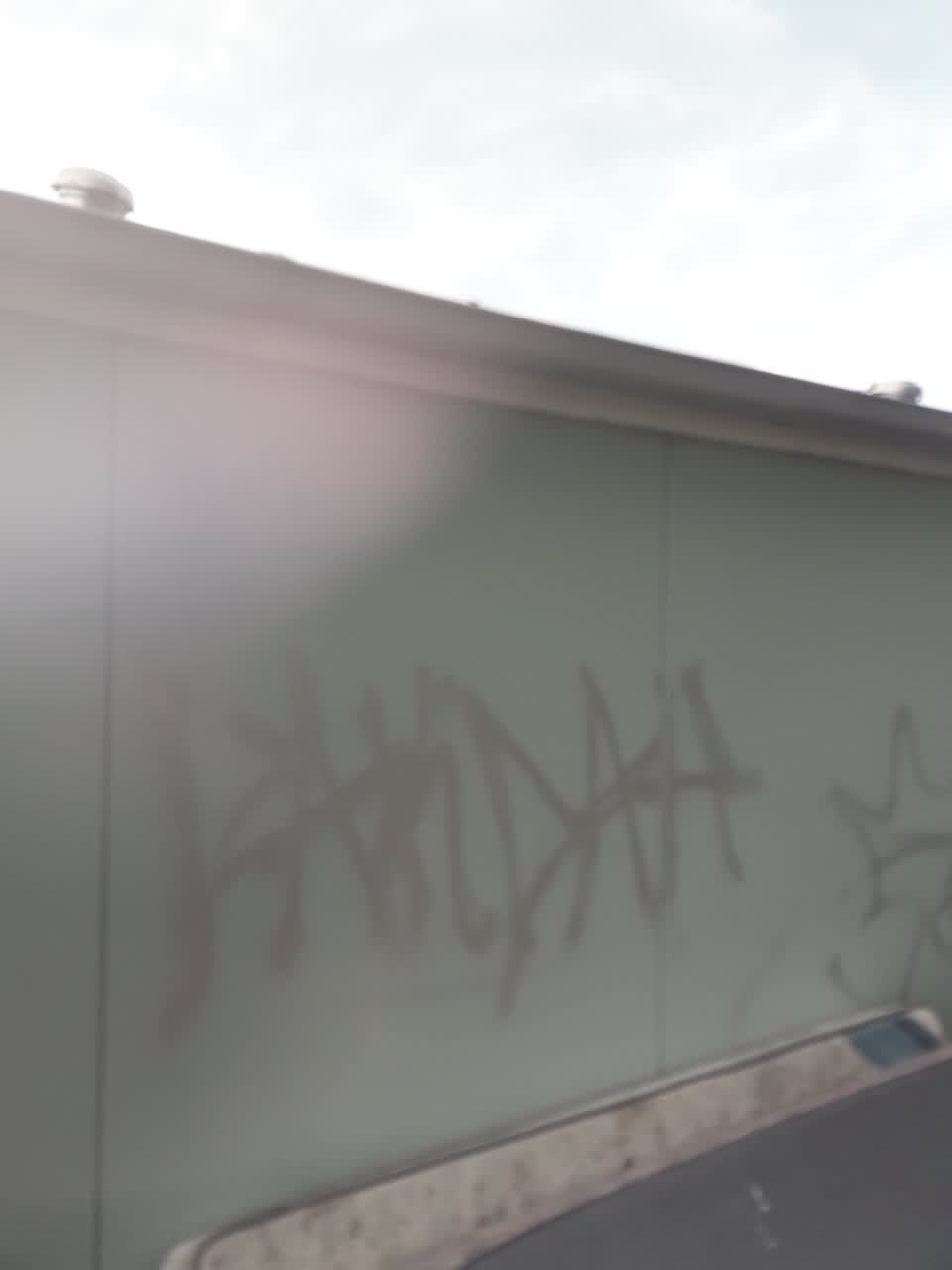 The photograph attached to this graffiti report