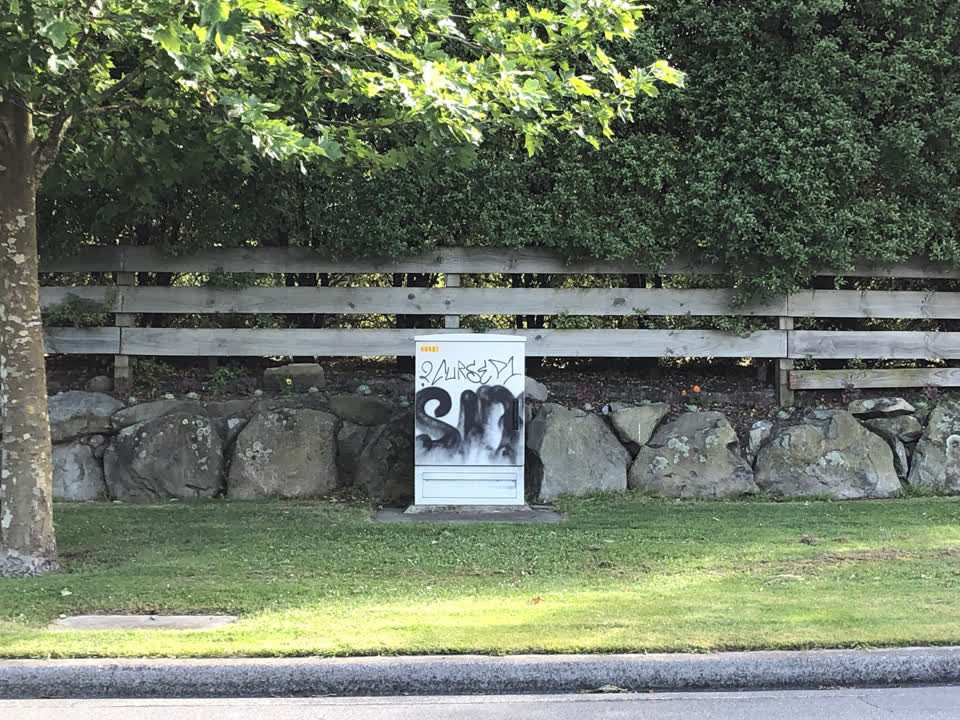 The photograph attached to this graffiti report