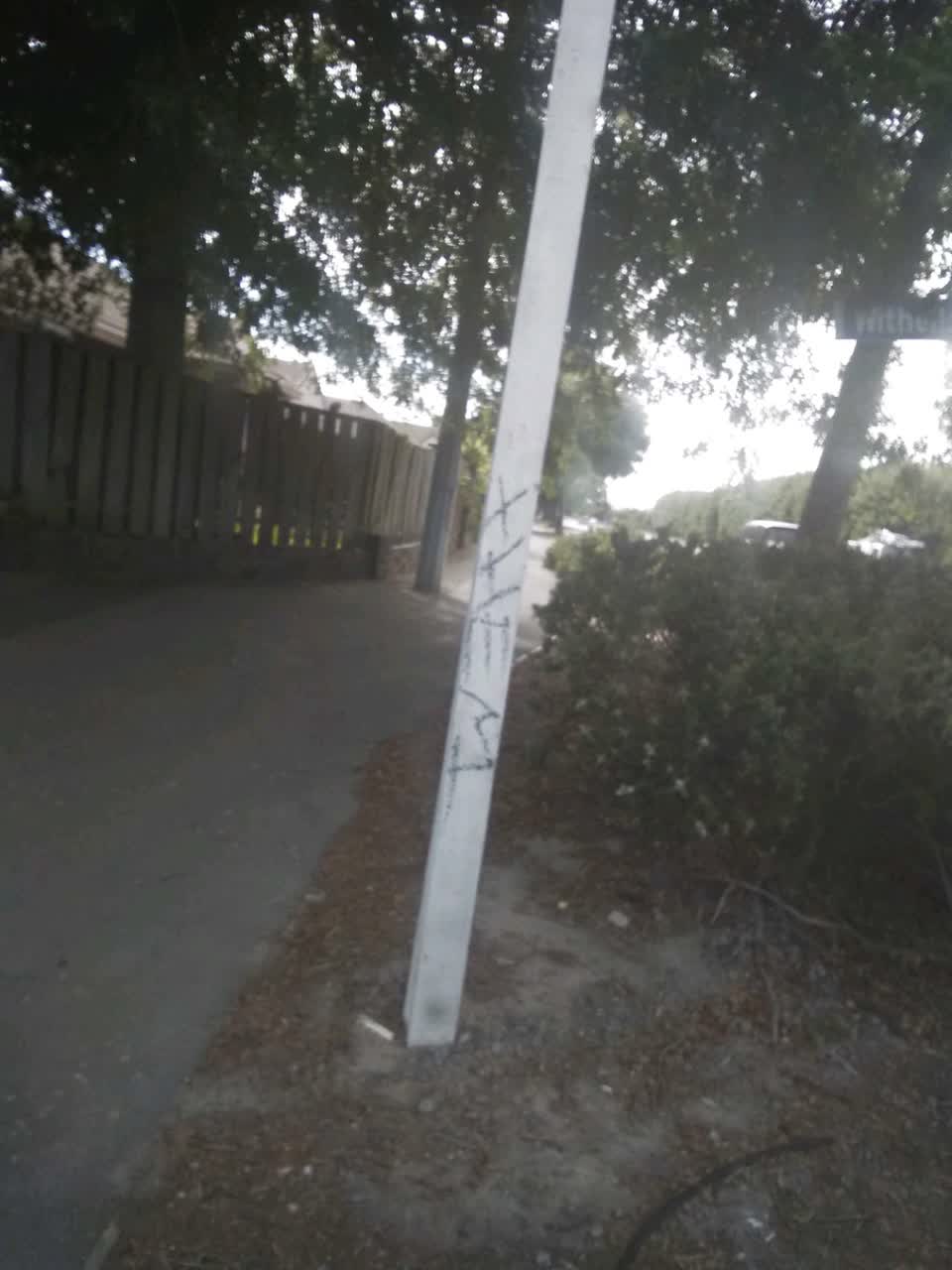 The photograph attached to this graffiti report