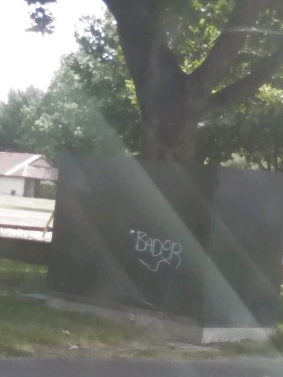 The photograph attached to this graffiti report