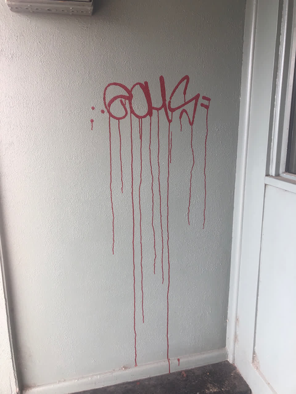 The photograph attached to this graffiti report