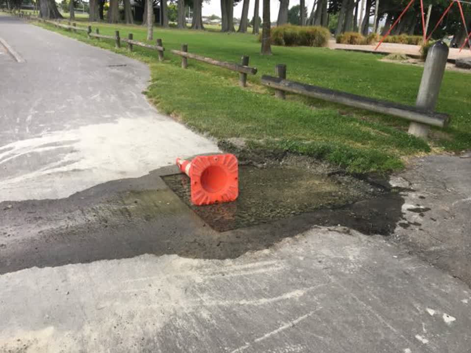 The photograph attached to this flooding report