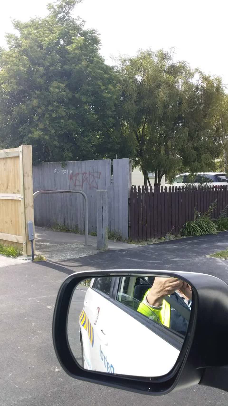 The photograph attached to this graffiti report