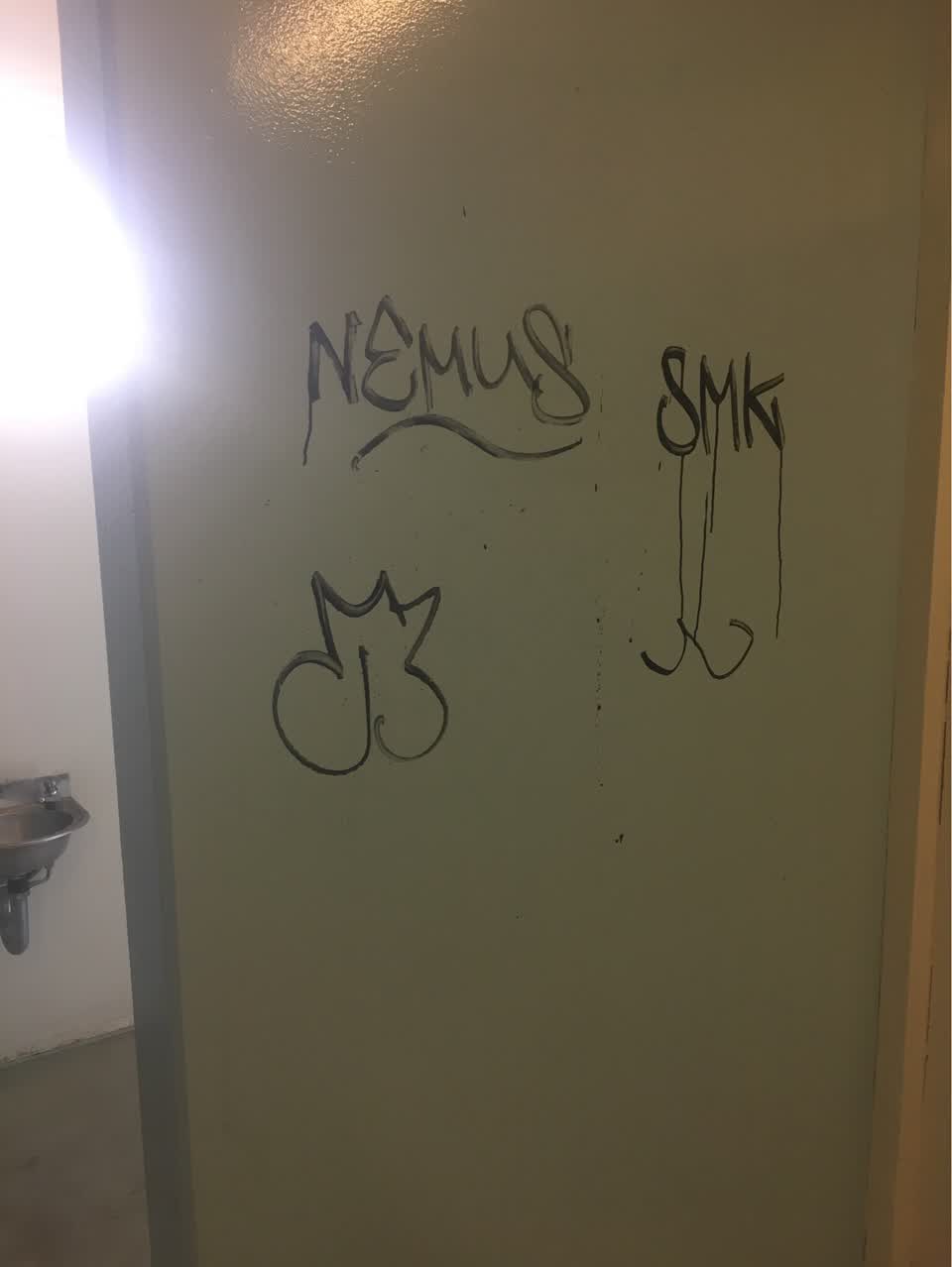 The photograph attached to this graffiti report