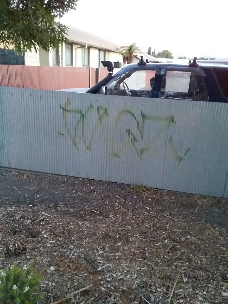 The photograph attached to this graffiti report