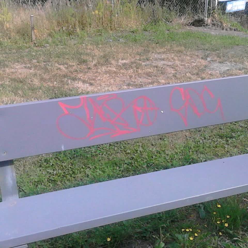 The photograph attached to this graffiti report