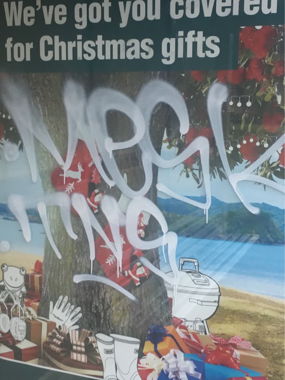 The photograph attached to this graffiti report