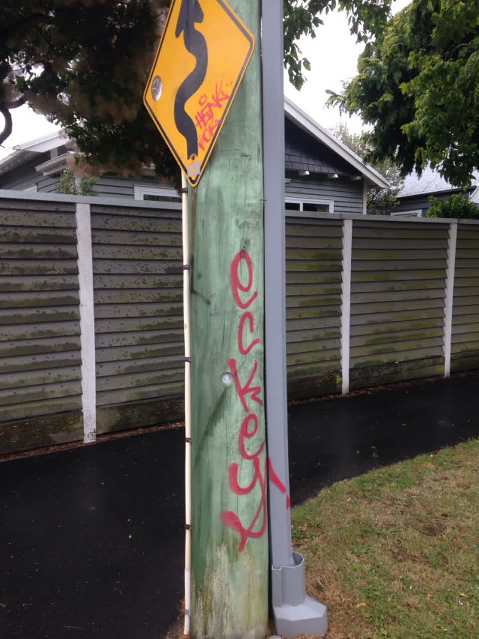 The photograph attached to this graffiti report