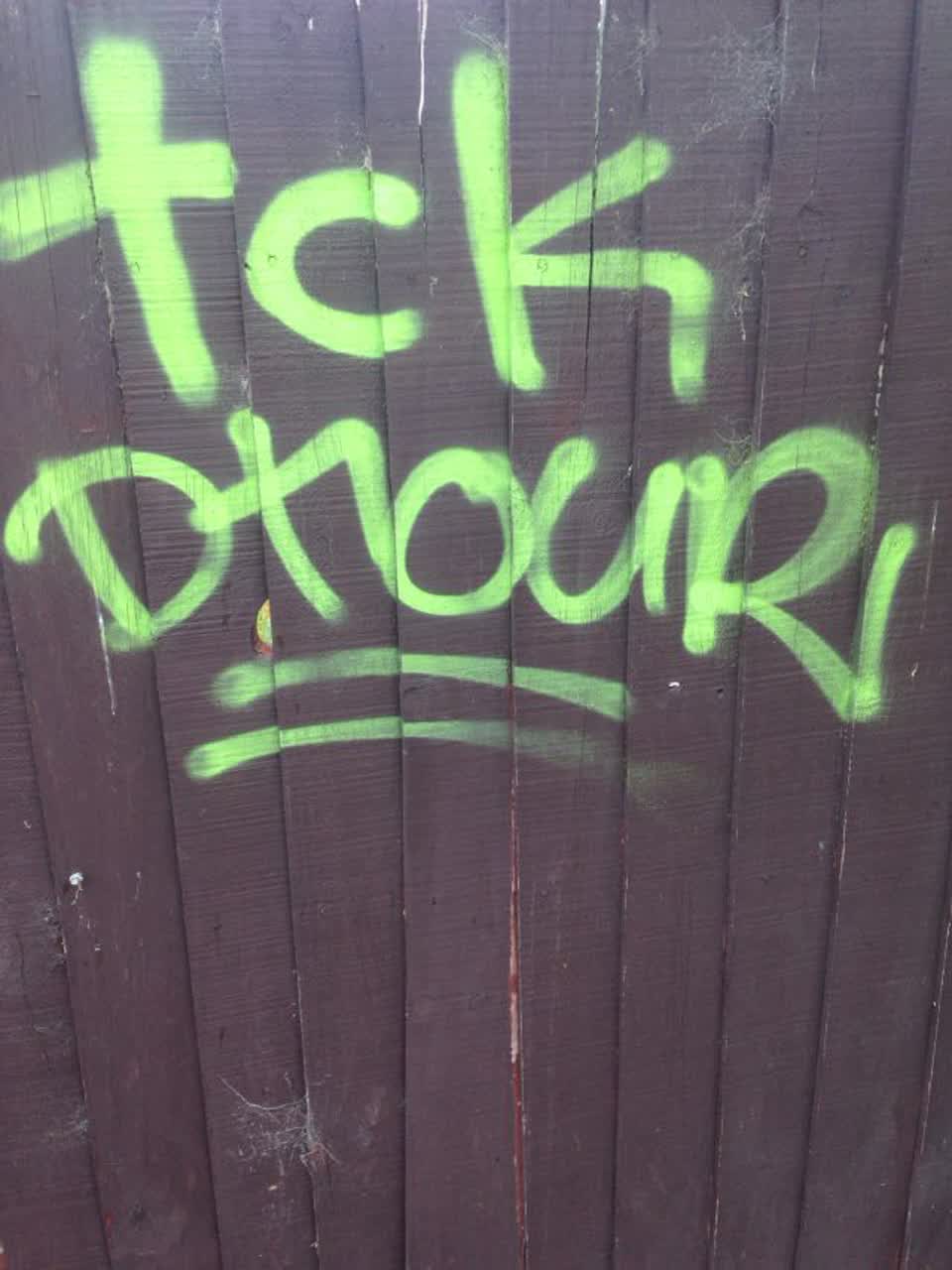 The photograph attached to this graffiti report
