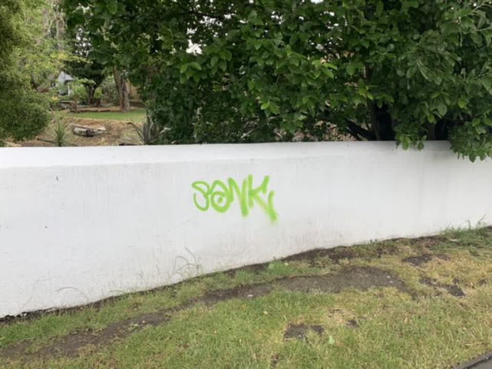 The photograph attached to this graffiti report