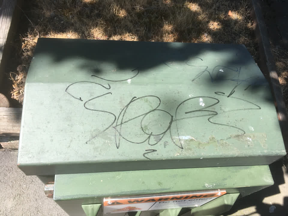 The photograph attached to this graffiti report