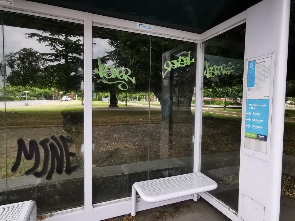 The photograph attached to this graffiti report