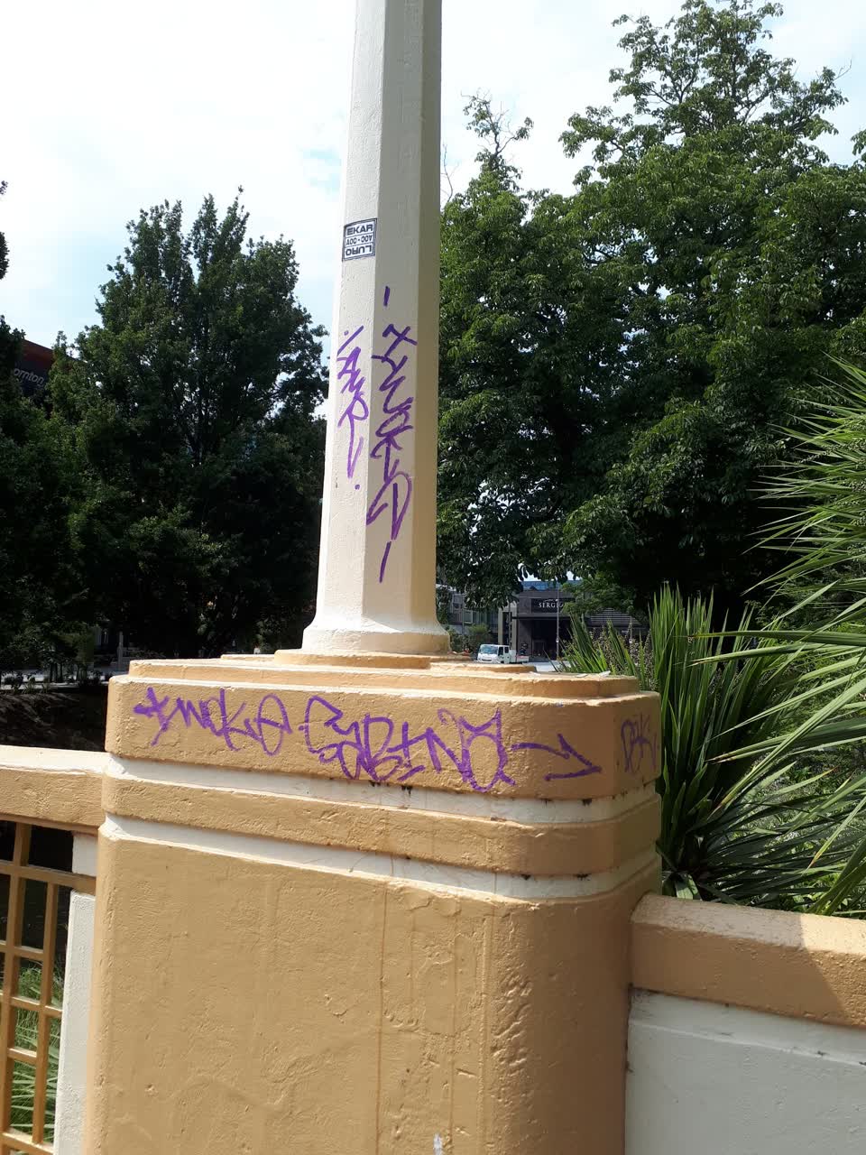 The photograph attached to this graffiti report