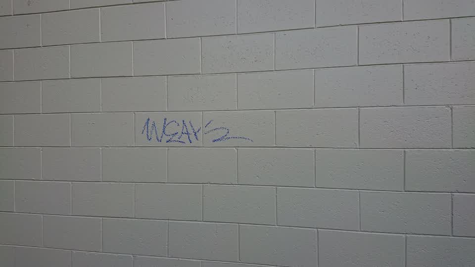 The photograph attached to this graffiti report