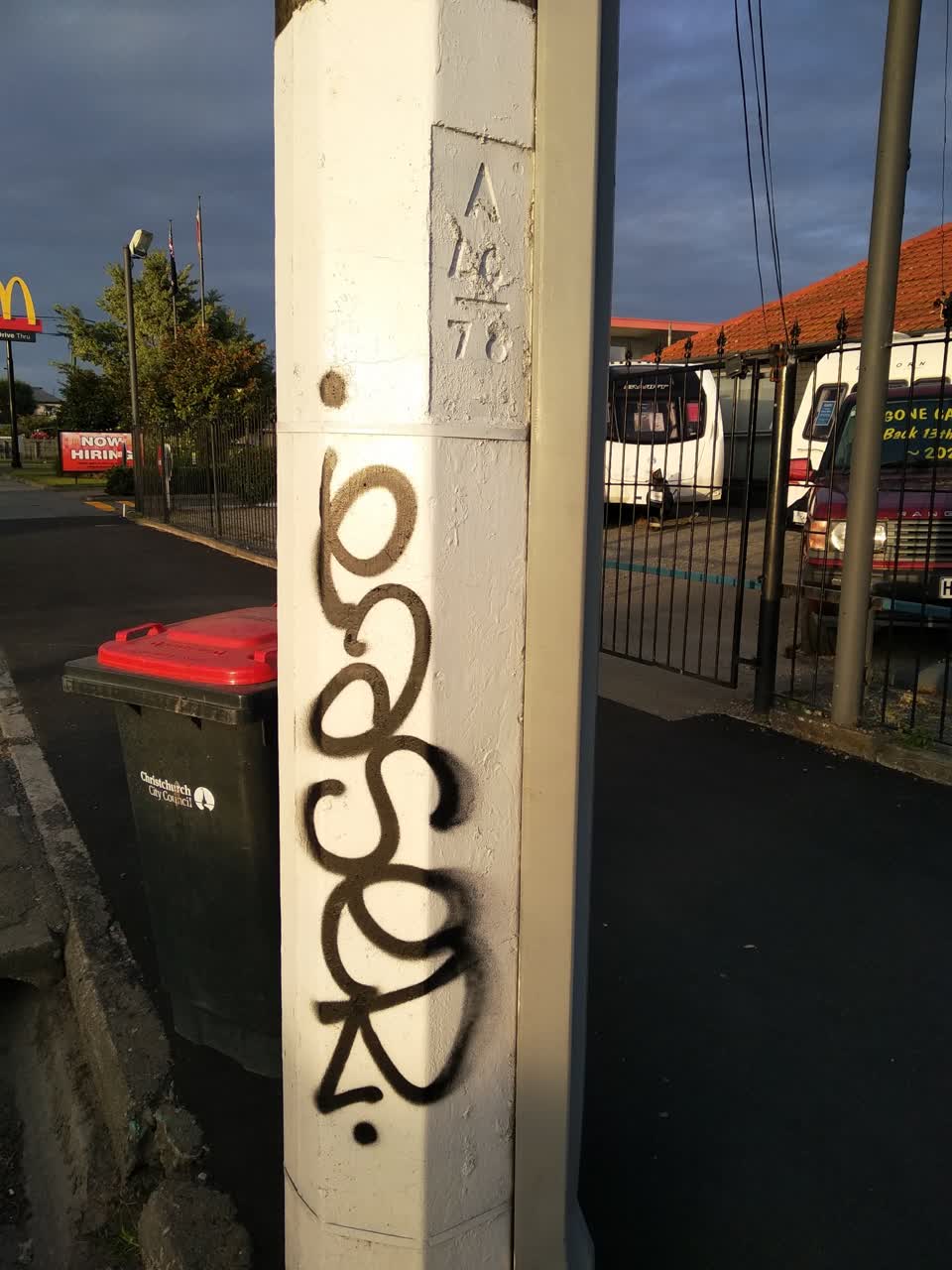 The photograph attached to this graffiti report